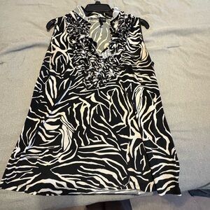 Milano Black and White Animal Print Mini Dress